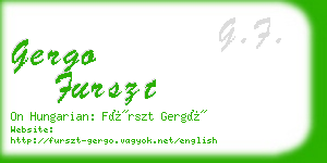gergo furszt business card